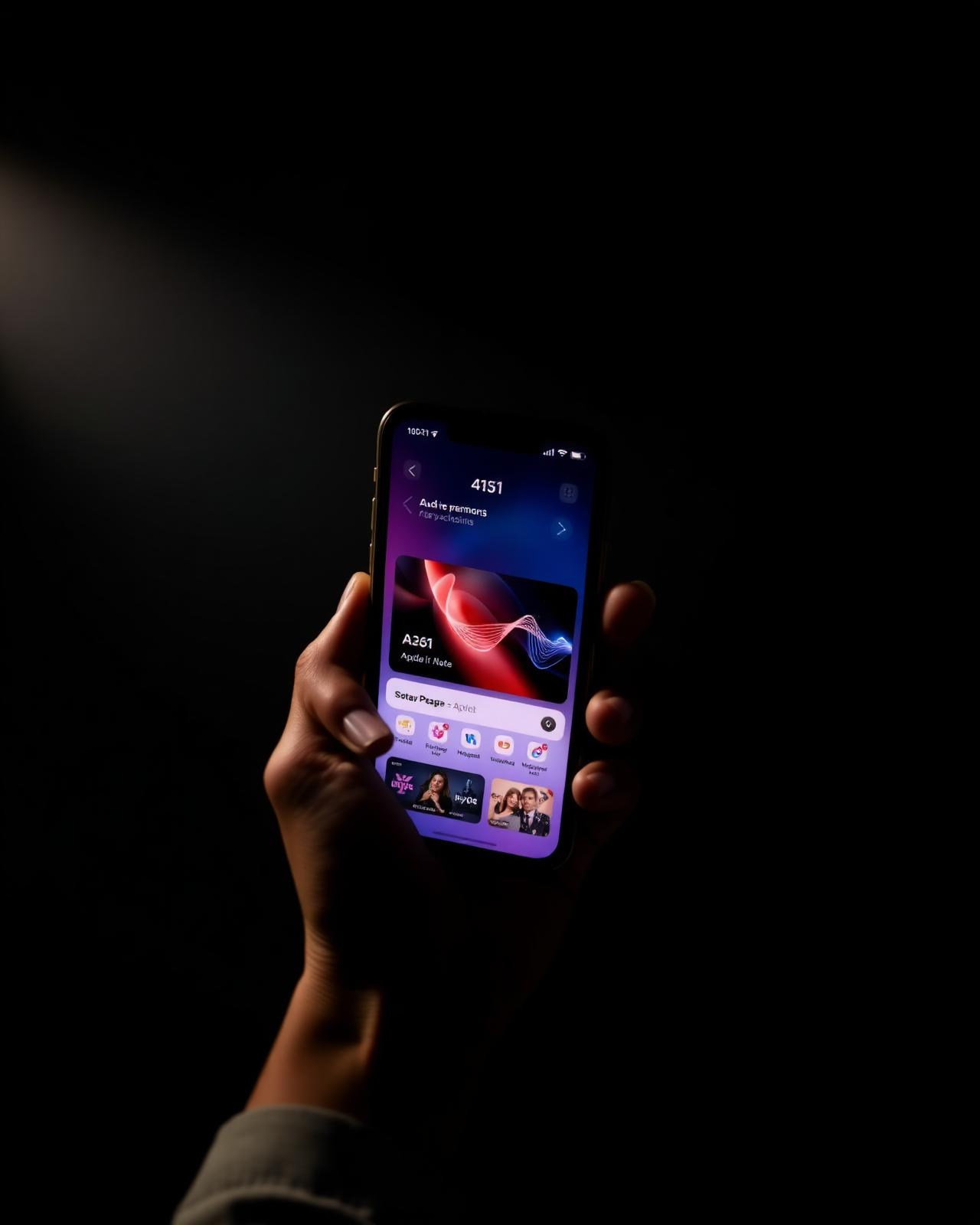 Premium mobile app interface on a phone